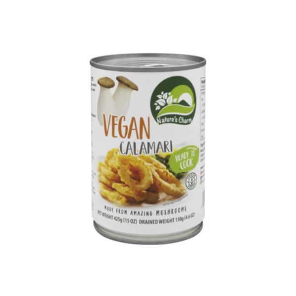 Vegan calamari 410g marinated mushroom rings - fish-free seafood alternative | EverVegan