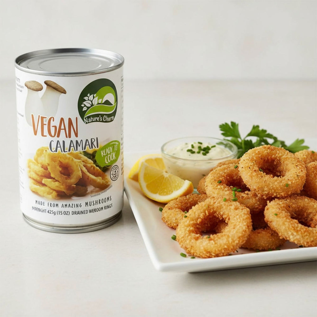 Alternativa vegetal a calamares – champiñones marinados 425g